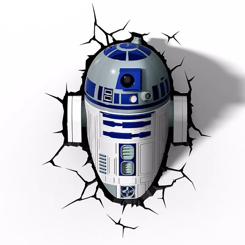 

Star Wars: Episode IV - A New Hope R2-D2 With LED Light Anak In Skywalker Darth Vader Qui-Gon Jinn Alderaan 3D Wall Lamp S583