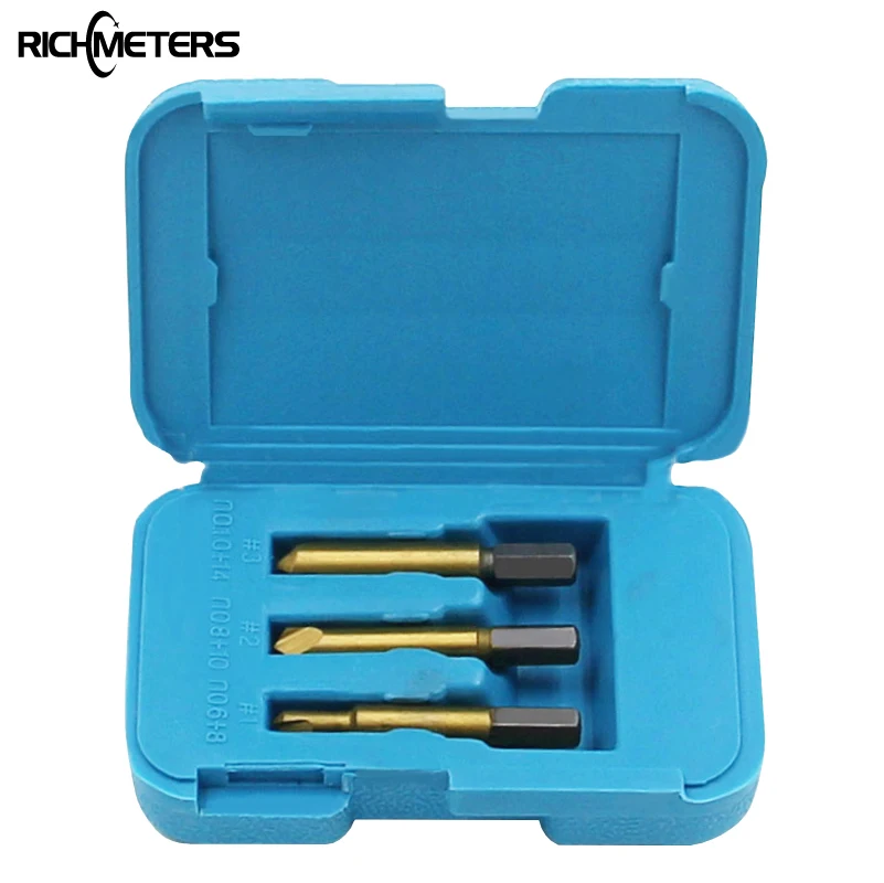 

3pcs Screw Extractor Drill Bit Sets High Speed Steel Screws Slide Out Set Auto Repair Tool Accessories Screwdriver