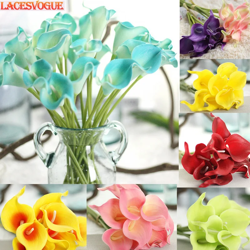 

1PCS Artificial Flowers PU Calla Lily flores Bouquets Wedding Decoration Fake Flowers Home Autumn Decoration Artificial Plants