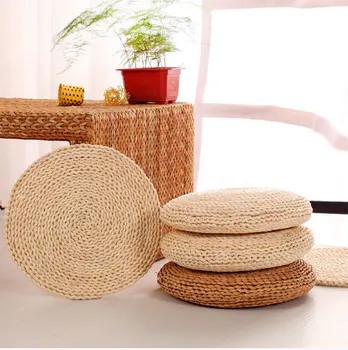 

Seat Cushion Grass Rattan Weaving Play Mat Japanese Tatami Handmade Corn Straw Mat Futon Meditation Sofa Yoga Home Decor