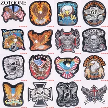 ZOTOONE Punk Rock Bike Patch Large Embroidery Biker Patch Motorcycle Iron On Patches For Clothes Jeans Vest Jacket Back Patch C patch design zip embellished biker jeans