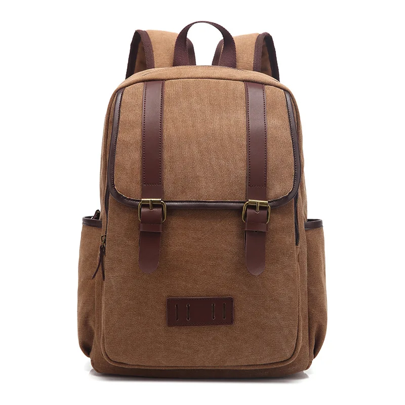 Wellvo, холщовый рюкзак для ноутбука, мужской, Подростковый, для мальчиков, школьная сумка, большой, для студентов, рюкзаки, винтажный, для путешествий, рюкзак, сумки на плечо, XA34C - Цвет: Brown