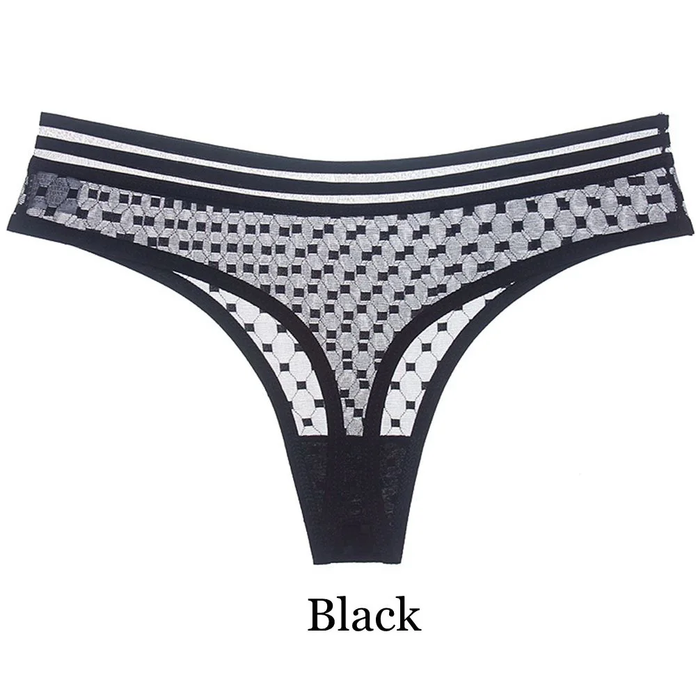 Black 1 шт. Горячая Распродажа Спортивный сексуальный стиль дамские модные стринги с низкой посадкой сетки бесшовные трусики женское Бесшовное нижнее белье - Цвет: Black