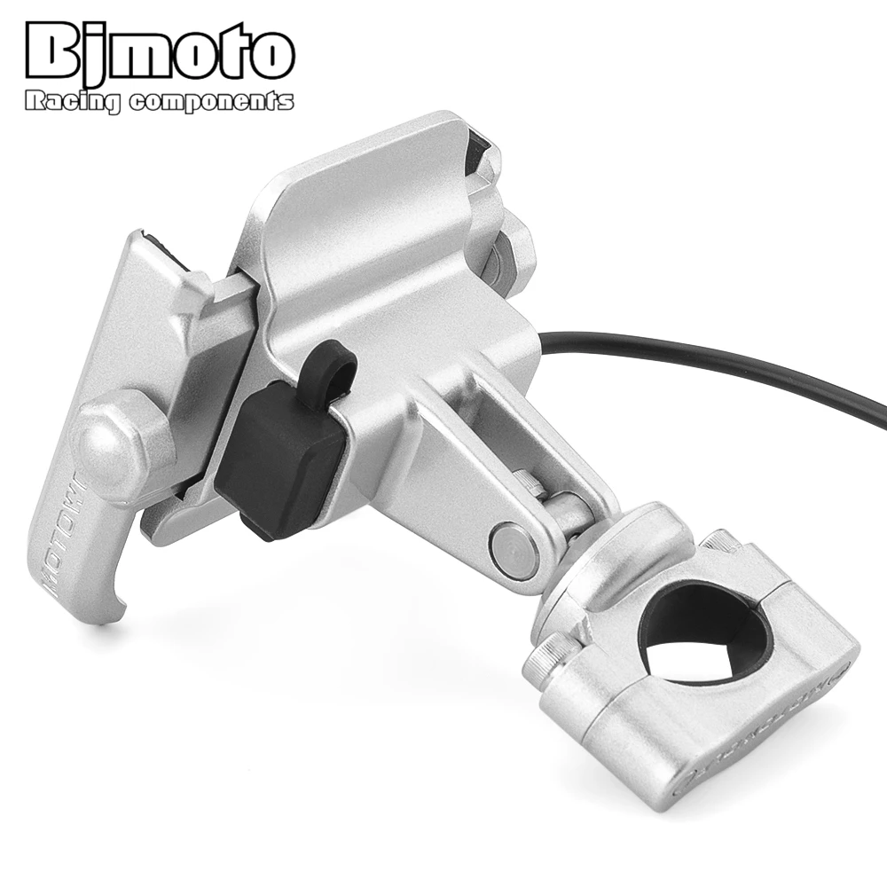  BJMOTO Universal Aufladbare Motorrad Lenker Montieren Griff Telefon Unterstützung Für 4-66 zoll Han