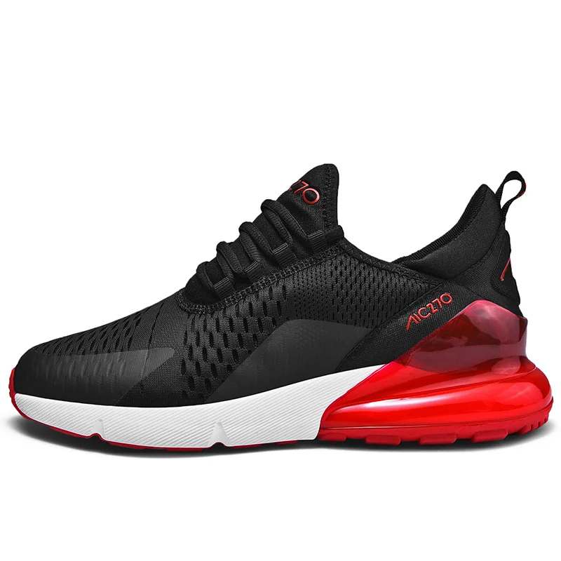 Лидер продаж; Мужская Спортивная обувь; кроссовки для прогулок; женские кроссовки для бега; zapatos hombre; большие размеры 46 - Цвет: black red