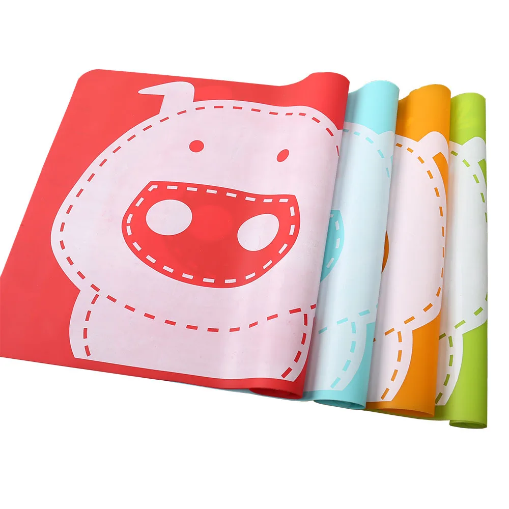 

Cute Pig Silicone Children Tableware Placemat Waterproof Foldable Table Mat Food Plate Mats Heat-resistant for Dishes Dinnerware
