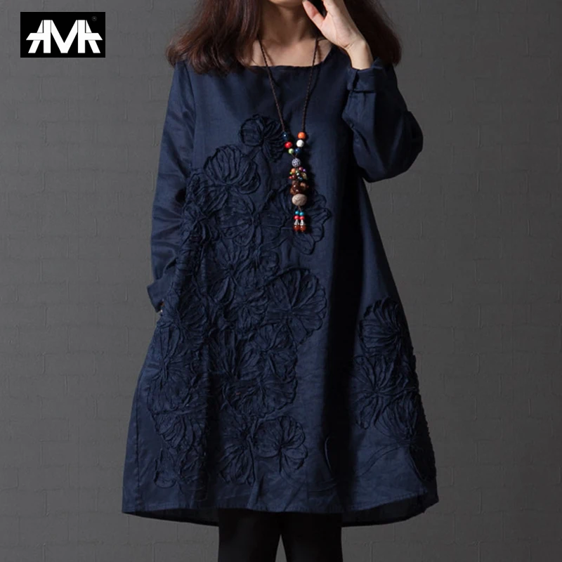 

Summer Dress 100%Cotton Loose Large sizes women's dresses 2019 new Fashion Elegant Embroidered Dress Floral Vintage Vestido