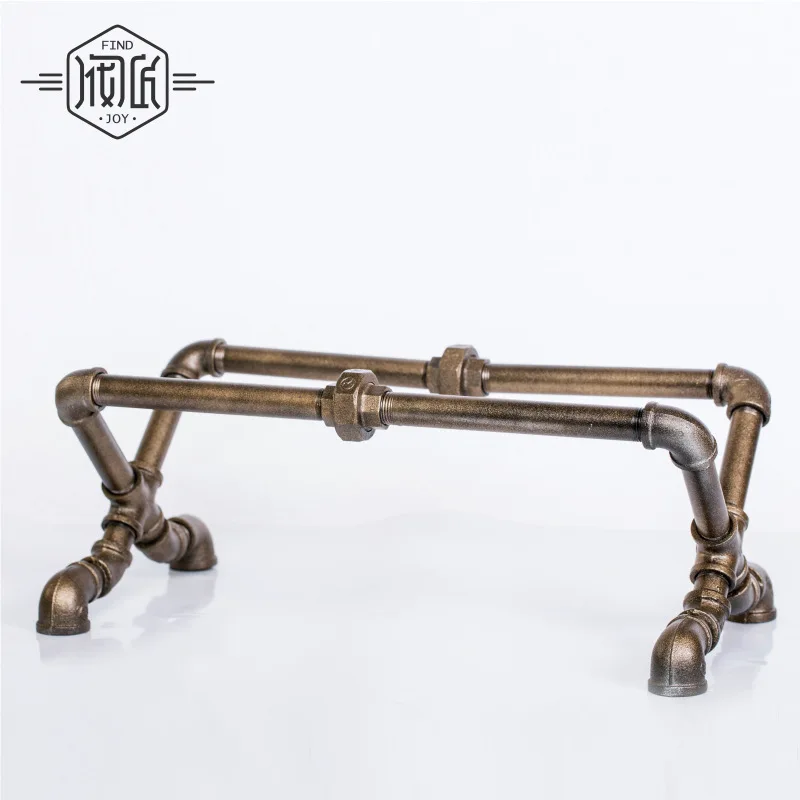 Retro Individuality Bookshelf Pipe Iron Wrought iron Pipe Shelf Cafe Bars Study Living Room Bedroom Bookshelf