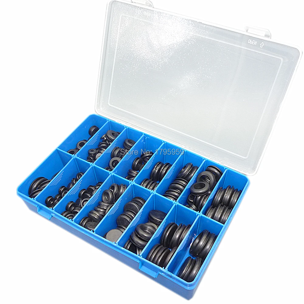 Car Truck Boat Black Ring Rubber Grommets Assortment Hole Plug Electrical Wire Wiring Fastener