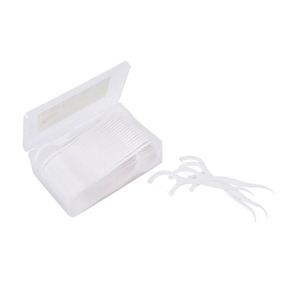 Обычно 50 шт. для 1 коробки пластиковые гладкие зубные нити, чтобы приклеить зубы устройство для удаления зубного налета инструменты