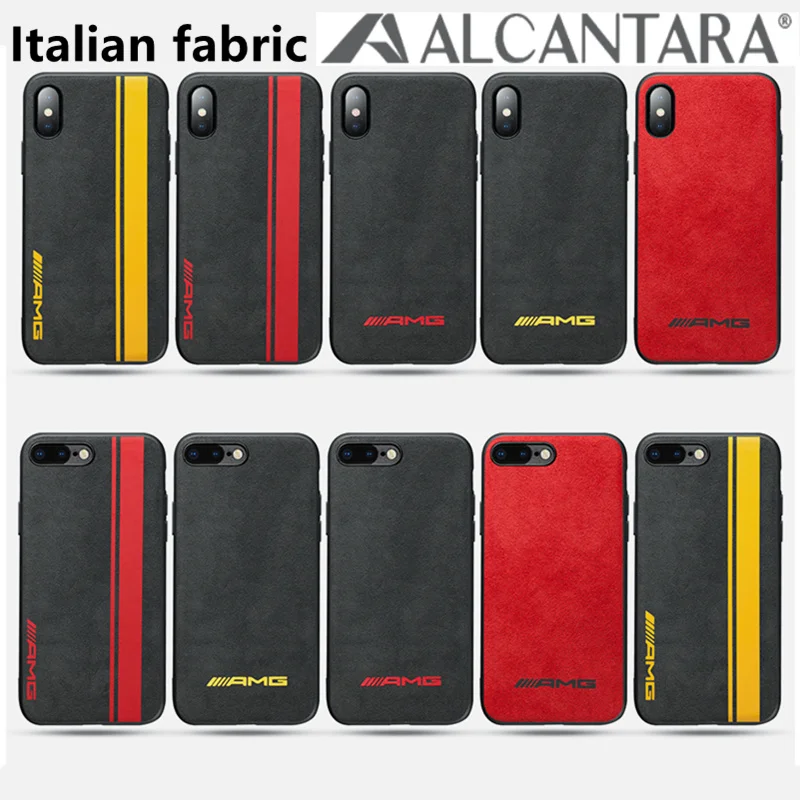 

phone cover case for iphone 6 plus 7 8 plus X XR XS Max RS Mustang phone coque Luxury car leather alcantara