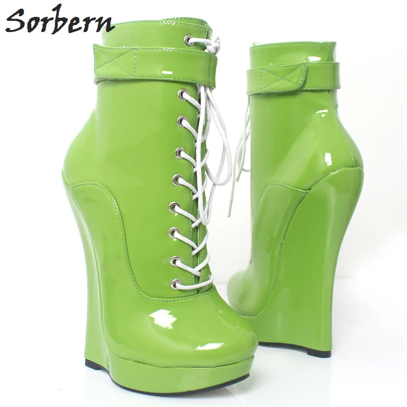 green high heel boots