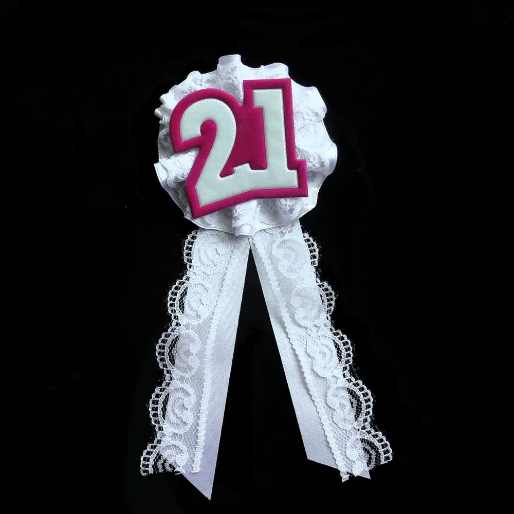 Вечерние эмблема на ткани кружева ленты украшения свадебное событие булавка круглая кнопка в форме сердца ребенка душ матери быть на день рождения взрослого возраста - Цвет: Whitelacepifelt21