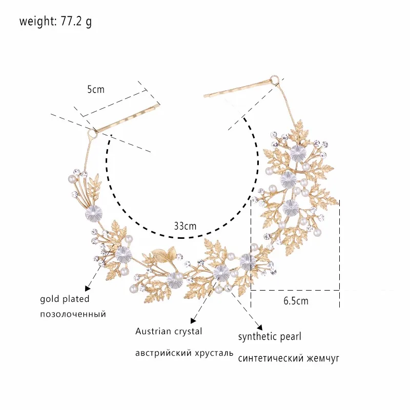 Mecresh имитация жемчуга Свадебные аксессуары для волос для невесты кристалл Цвет листья повязки с ювелирными украшениями подарок MTS046