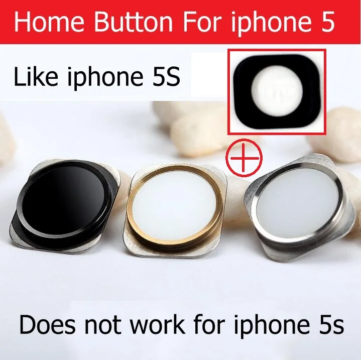 Кнопка возврата New OK Home для iPhone 5 с металлическим кольцом выглядит как силиконовой