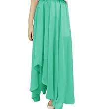 Женская летняя Настройка плюс размер 3XS-10XL Асимметричная эластичная талия Асимметричная подол шифоновая длинная юбка Saias Longue 120 цветов