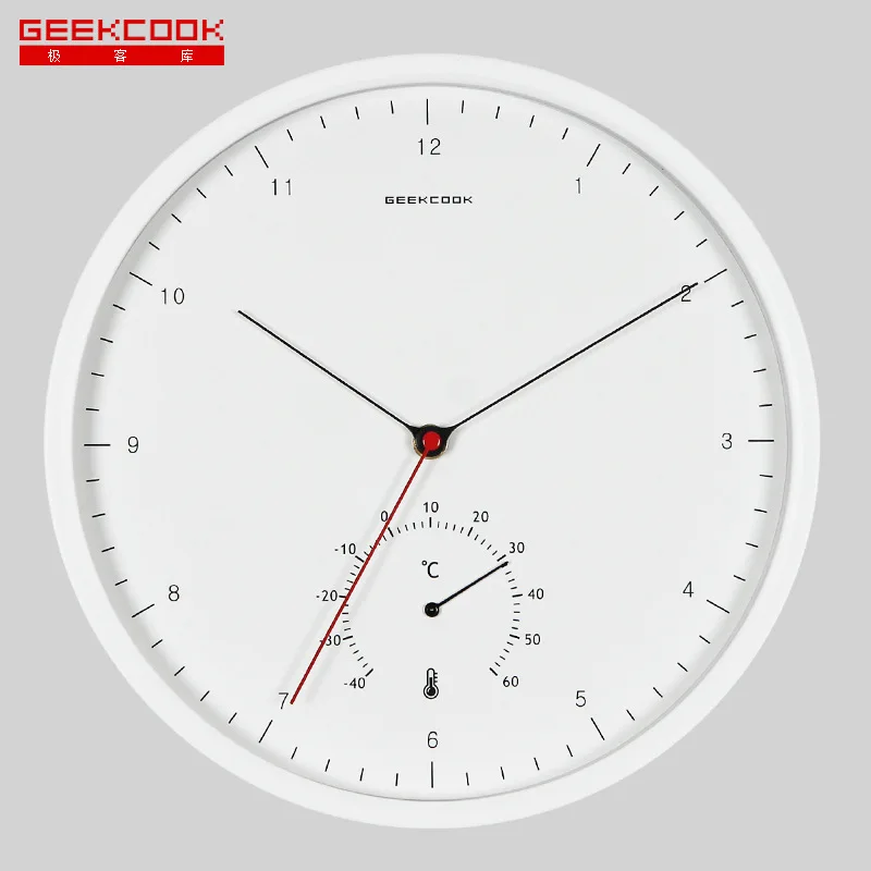 

Creative Metal Digital Wall Clock with Temperature Display Home Decorative Bedroom Hanging Watch Silent 12 inch