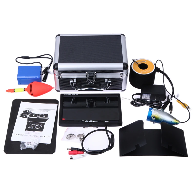 

15m Professional Fish Finder Underwater Fishing Video 1000TVL Camera 7 Inch LCD Monitor Fish Finder With Luxury Aluminum Case