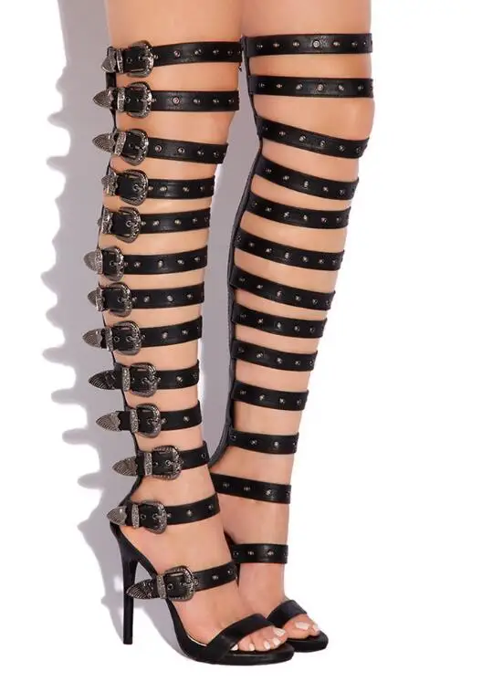 Über Riemen Schuh Frauen Stiefel Picture Weibliche Schnallen Hot High As Picture Das Heel Mode Klassische Damen Sexy Sommer Gladiator Stil Knie as Kleid t8wUnfqE