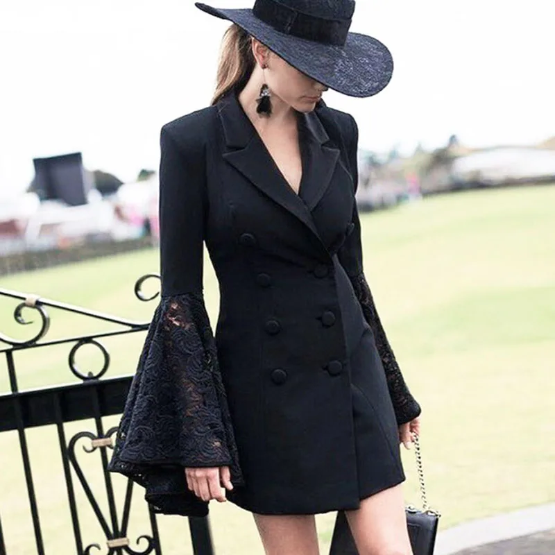 Rosetic готические блейзеры, черные женские облегающие повседневные пальто размера плюс, модные женские офисные блейзеры с расклешенными рукавами, деловые блейзеры в готическом стиле