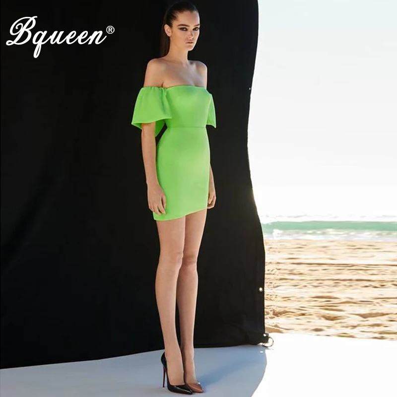 Женское платье с коротким рукавом Bqueen повседневное однотонное облегающее