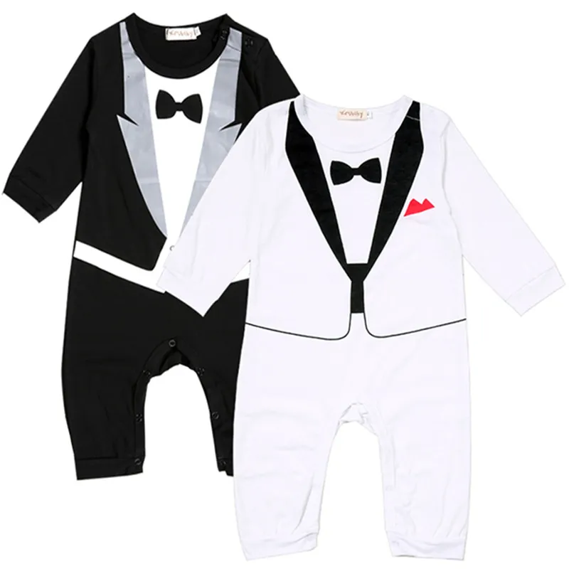 

Newborn Baby Casual Romper Gentleman Long Sleeve Climb Clothes Sets Baby Clothing for Boys