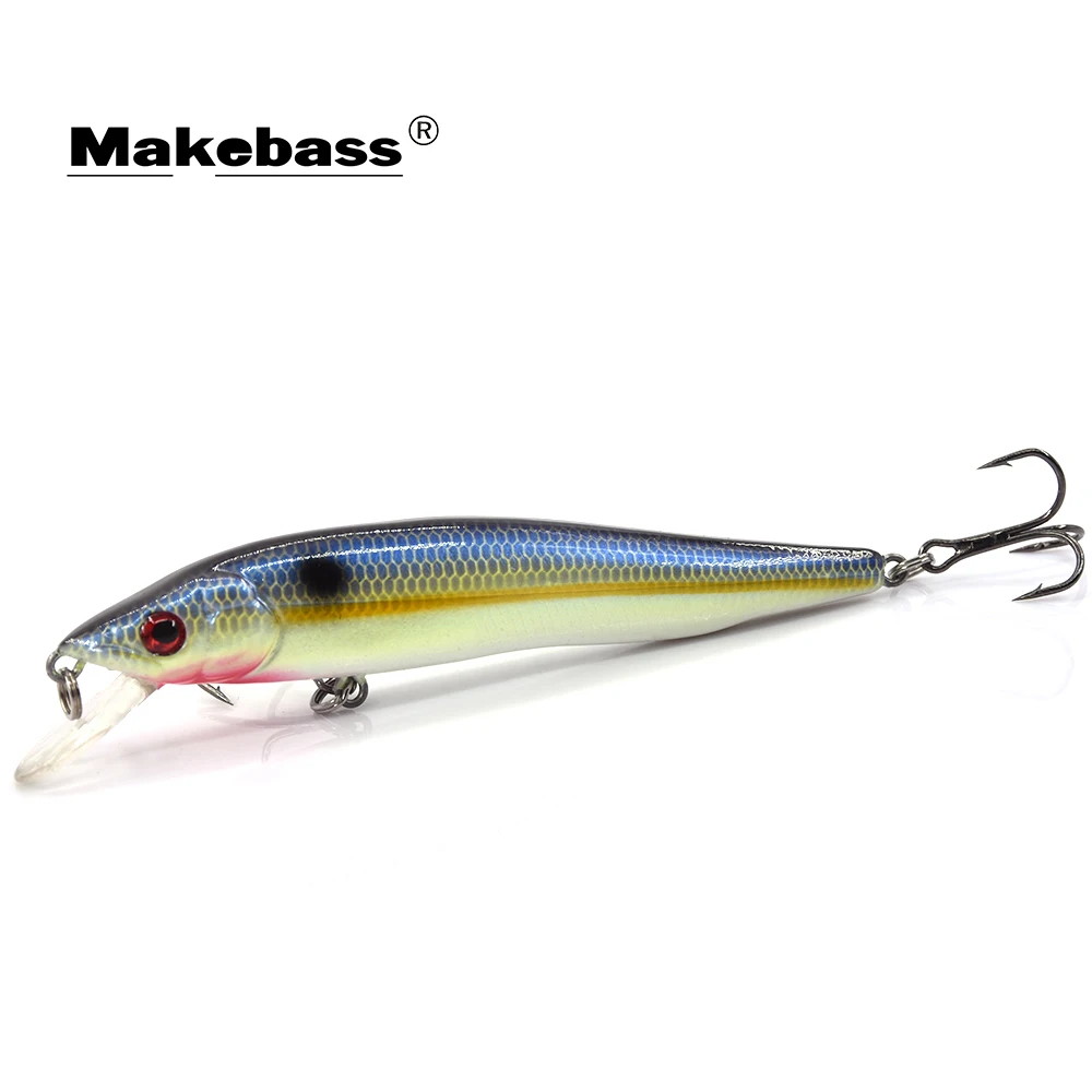 Makebass Minnow Sinking Lure Bionic Plug Hard Bait Artificial Ocean Boat  Fishing Tackle for Bass Trout Perch 3.7/0.4oz