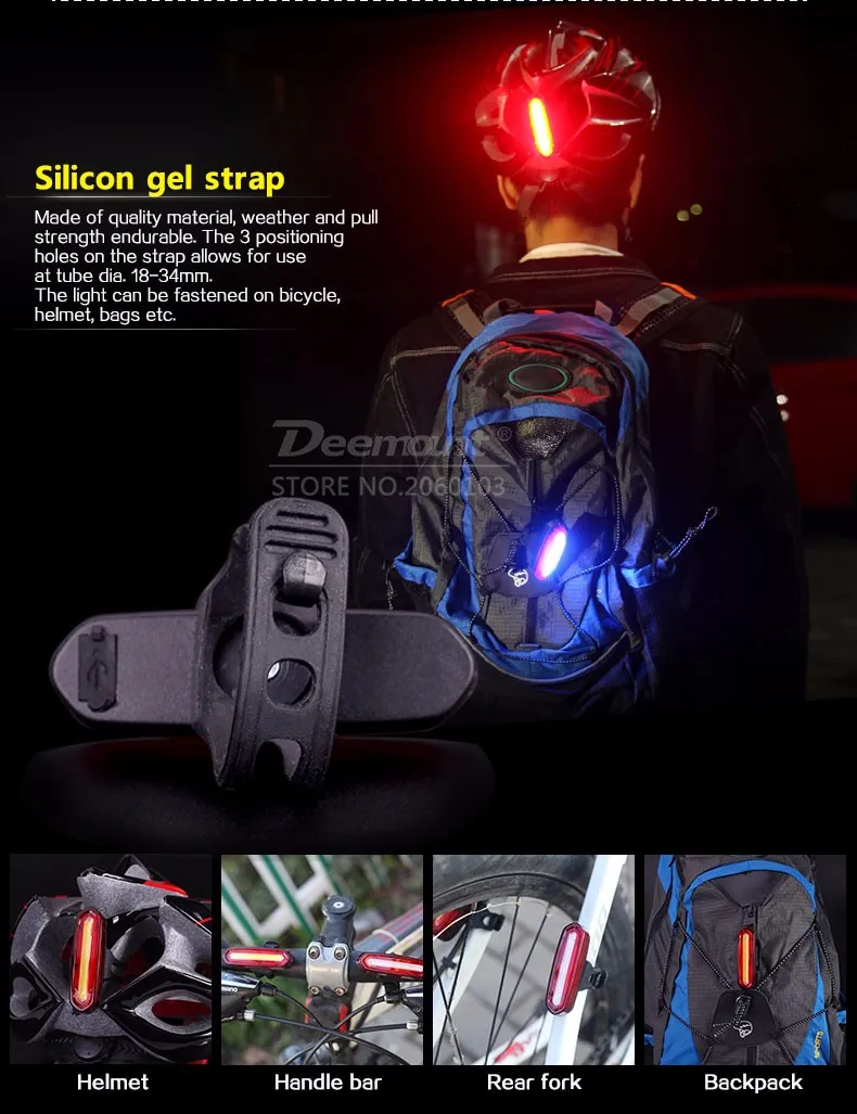 Cheap Deemount COB Rear Bike light Taillight Safety Warning USB Rechargeable Bicycle Light Tail Lamp Comet LED Cycling Bycicle Light 11 Cheap Deemount COB Rear Bike light Taillight Safety Warning USB Rechargeable Bicycle Light Tail Lamp Comet LED Cycling Bycicle Light 11