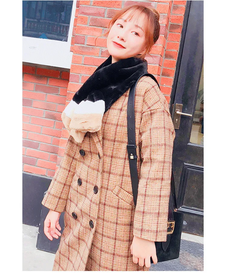  New Plush Scarf Bib Women Korean Version Of Autumn And Winter Imitation Rabbit Fur Collar Female Thick Warm Collar Scarf SN45 (6)