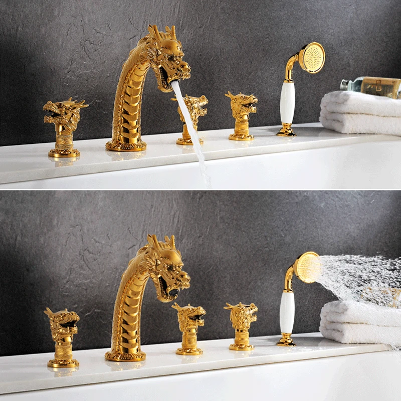 stile delleuropa vasca da bagno rubinetto set placcatura in oro bagno vasca