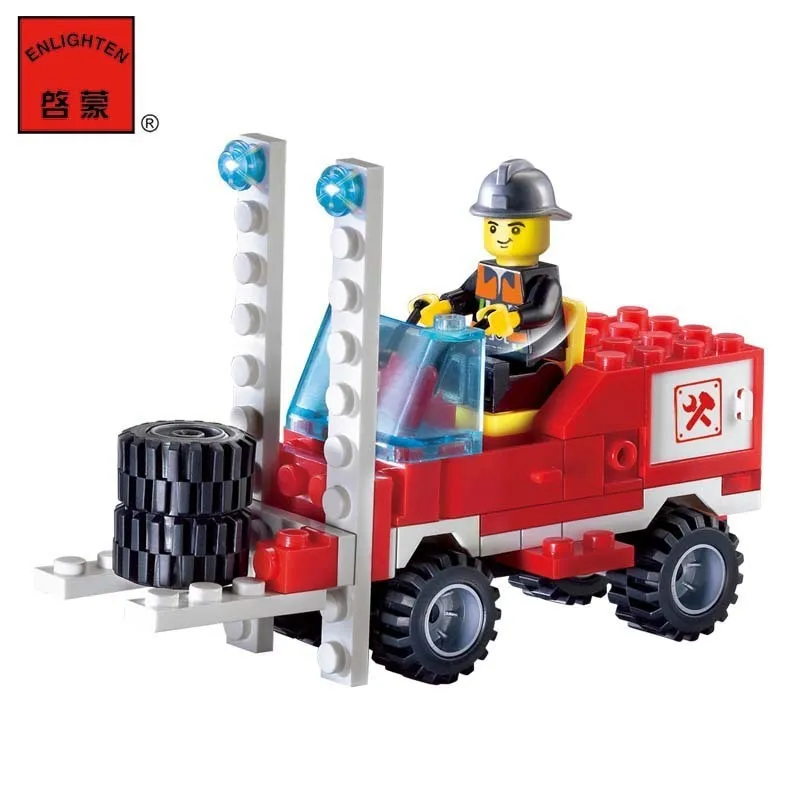 

Goods Block Toys Single Bridge Fire Engine Spelling Insert Assembling Fire Control Series Children Auto Salon Girls Type 903