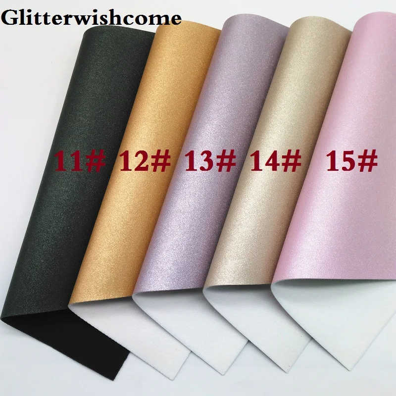 Glitterwishcome 30X134CM Mini Roll Sparkle Synthetic Leather, Metallic Leather, Faux PU Leather fabric Vinyl for Bows, GM051
