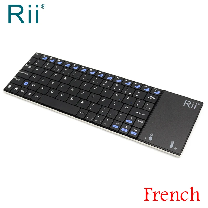 

[Free DHL] Oiginal Rii i12 2.4G Wireless Mini French Keyboard with Multi-Function TouchPad "AZERTY" Keyboard - 20pcs