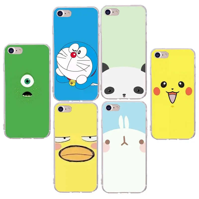 Милый мультяшный чехол для iphone X XS 8 8Plus 7 6 6S 5 5S SE TPU Doraemon узорчатый Мягкий