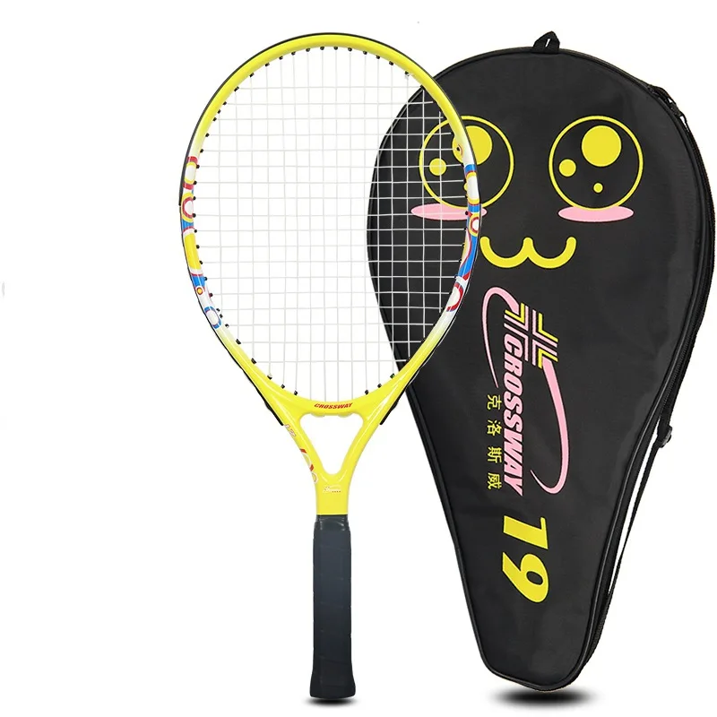 Теннисные ракетки из углеродного волокна От 0 до 6 лет Детские ракетки высокого качества для детей развлечения с сумкой мяч струны Sweatband - Цвет: Long handle yellow