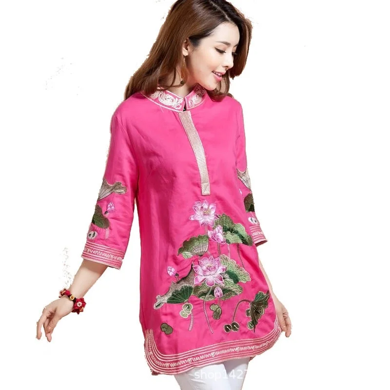 Woman Blouse 2019 Spring Summer Kaftan Blouses