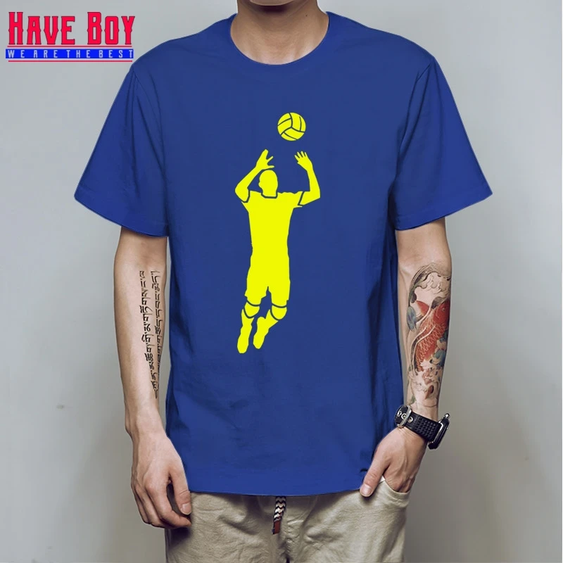 Модная мужская футболка с круглым вырезом и рукавами реглан, брендовая Повседневная футболка унисекс HB507 - Цвет: blue yellow