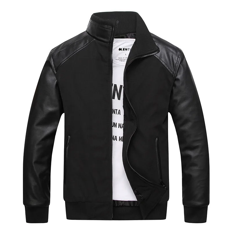 New menM-6XL New Men's PU Leather Jacket Winter Wa...