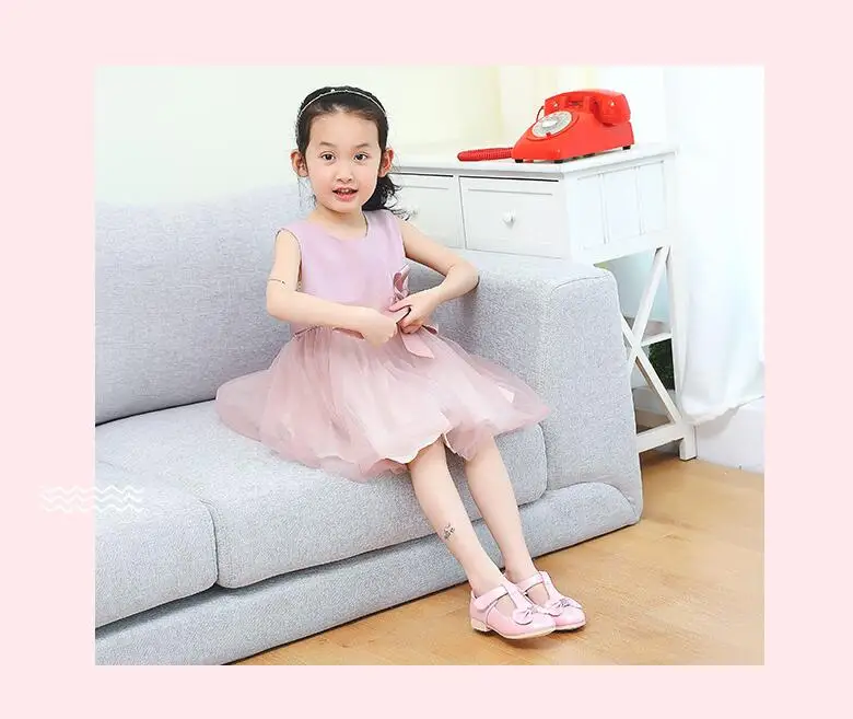 Белое и розовое детское платье с цветочным рисунком для маленьких девочек кожаная обувь принцессы для девочек, школьная английская танцевальная обувь для вечеринки и свадьбы