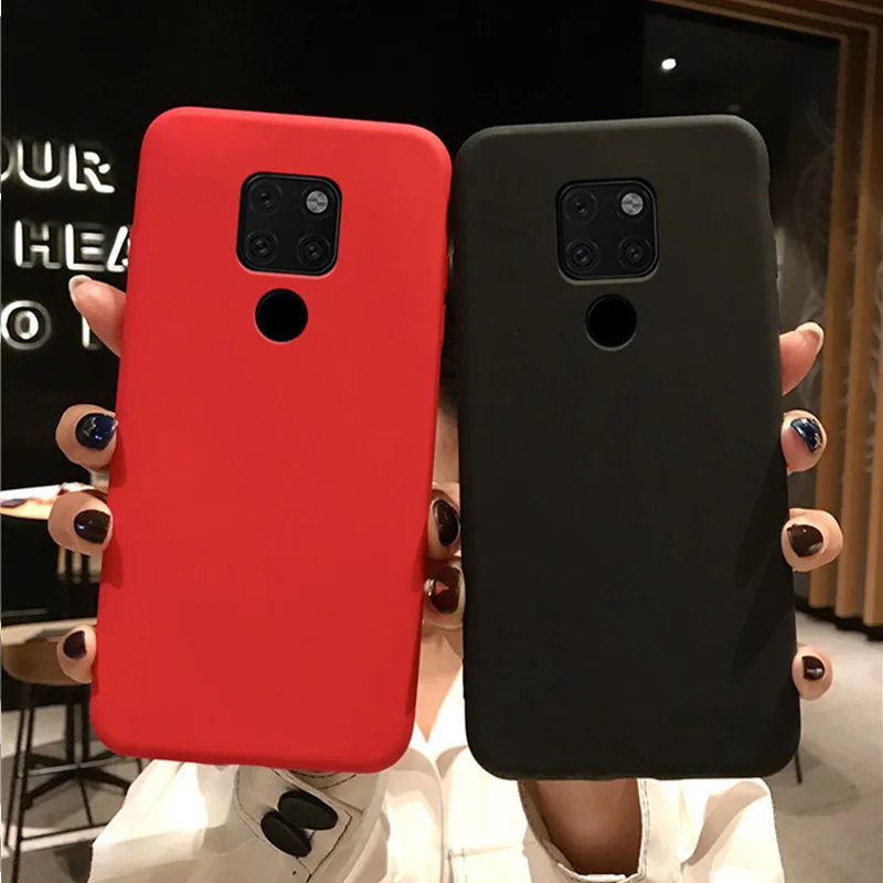 

For TPU Huawei P20 Lite 2019 P30 Pro P8 P9 P10 Plus Mate 20 Pro 10 P Smart Nova 4 4e 2i Lite 3 3i 3e Solid Color Matte Soft Case