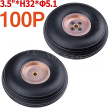 100 шт./лот 3," /89 мм PU резиновые колеса сплава ступица шестерни, толщина: 32 мм ось отверстие: 5,1 мм шасси для RC Самолет запасные части