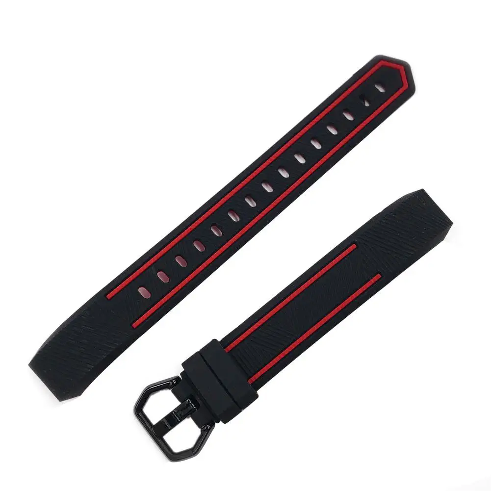5 цветов, силиконовый ремешок для часов, высокое качество, сменный ремешок на запястье, силиконовый ремешок, Застежка Для Fitbit Alta HR, умный браслет, часы - Цвет: Black Red