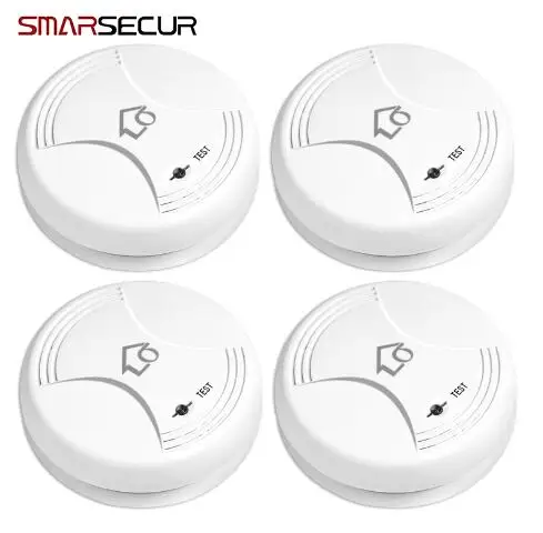 Smarsecur Беспроводной противопожарной защиты детектор дыма Портативный датчики сигнализации для G90B плюс S4 GSM домашняя охранная сигнализация Системы - Цвет: SET X 4PCS