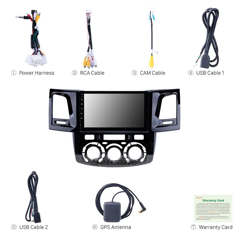 Discount Seicane 9" Android 8.1 Radio for 2008-2014 Toyota Fortuner/Hilux Manual A/C Left Hand Driving Car GPS Navigation support Carplay 3
