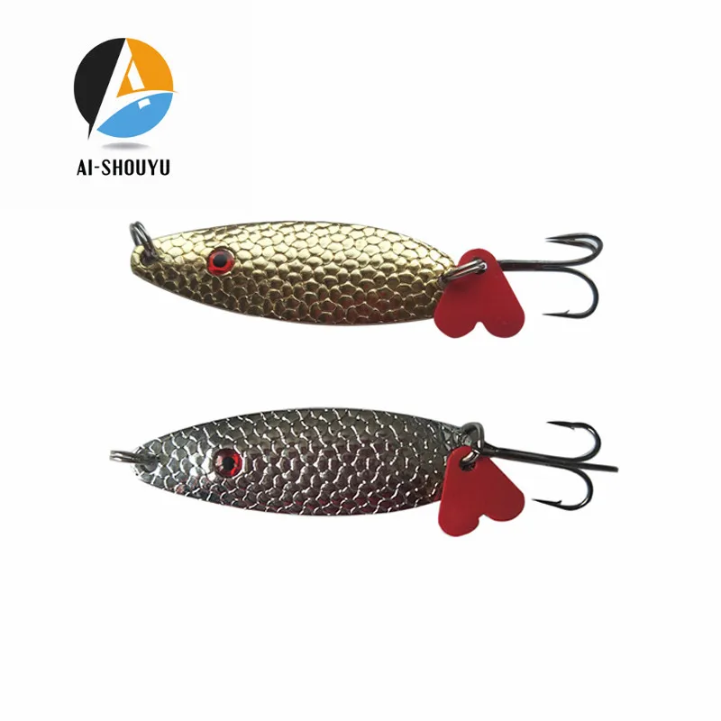 

AI-SHOUYU 2PCS/Lot Metal Spinner Spoon Fishing Lure 13g 65mm Spinner Lure Metal Bait Fishing Spoon Wobbler Pesca