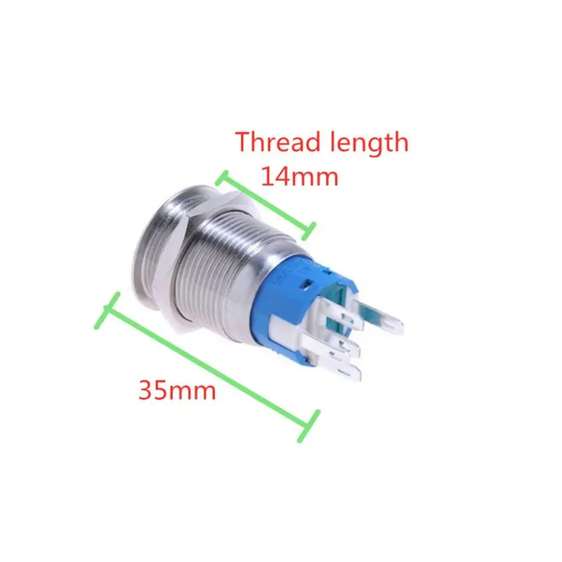 

New Type 19mm Waterproof Momentary Latching Stainless Steel Metal Doorbell Bell Horn Push Button Switch LED Car Auto Engine PC