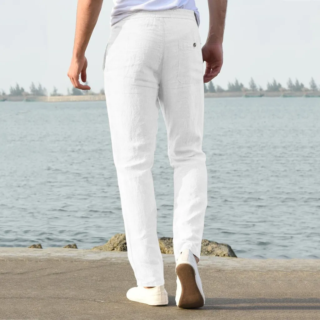 Hawcoar Новая мода для мужчин повседневная работа хлопок смесь чистый эластичный пояс Длинные прямые брюки pantalones hombre штаны Z4