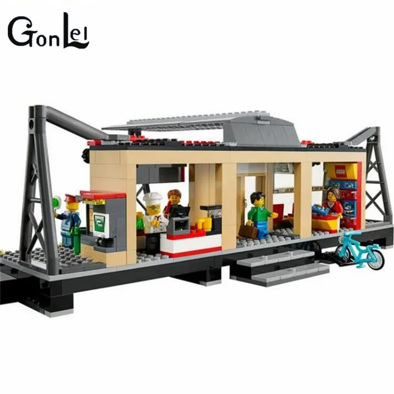 

(GonLeI) 02015 456pcs City Series Train Station Building Block Compatible 60050 Brick Toy