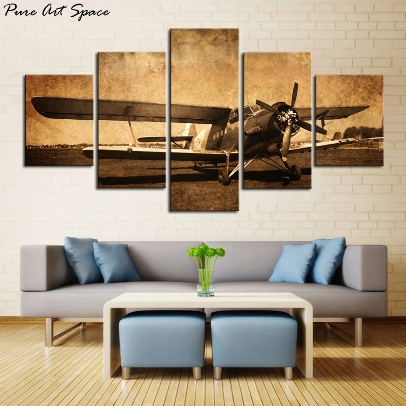 

Airplane Canvas Printed Wall Art Airplane Poster Old Paper Airplane Pictures Aircraft Pictures Paintings Artwork for Home Decor