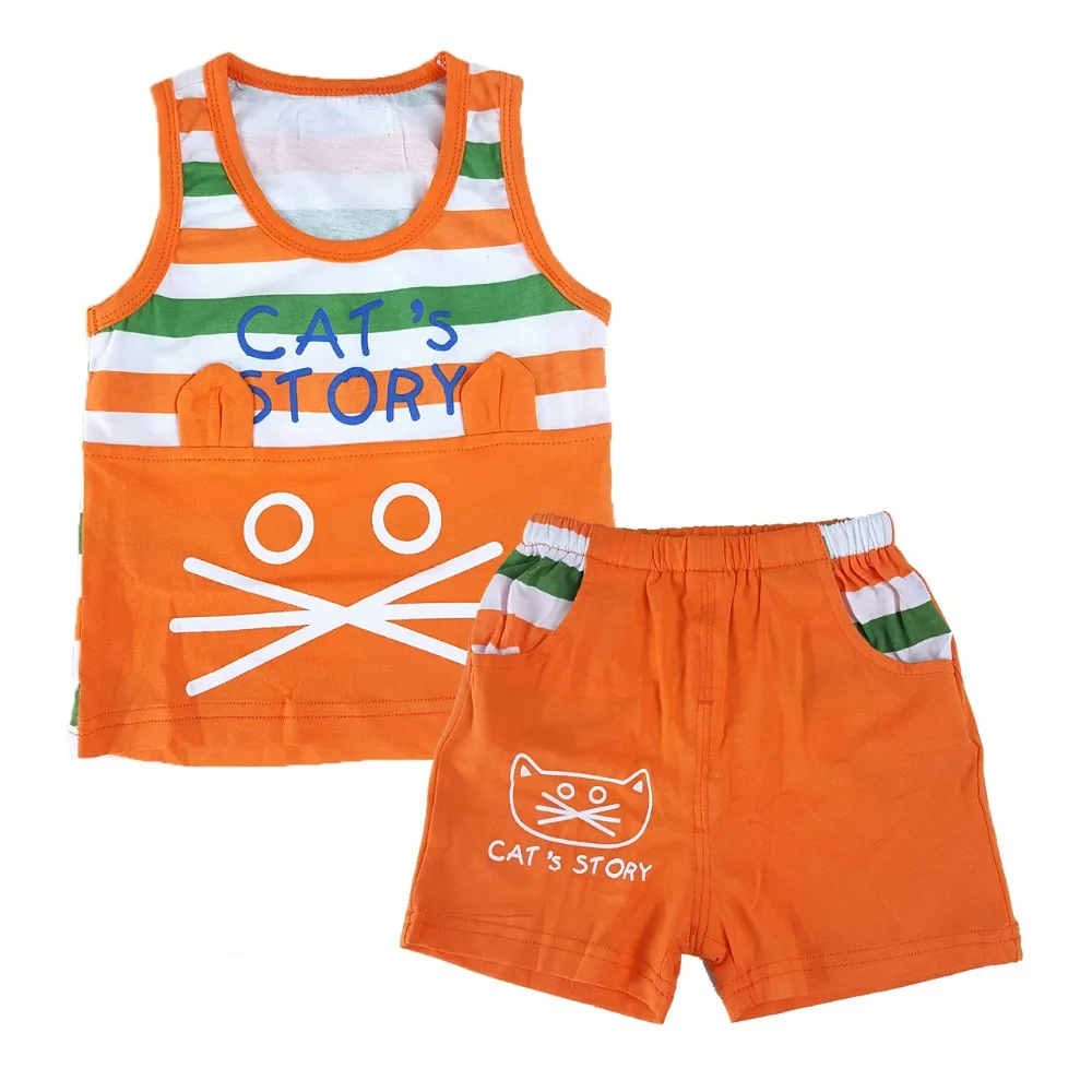 2018 New baby boy clothing Set Sleeveless Animal Printed Vest+Shorts